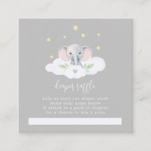 Little Peanut Grey Baby shower Luier Raffle Informatiekaartje