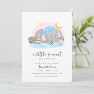 Little Peanut Slaap Olifant Baby Shower Kaart