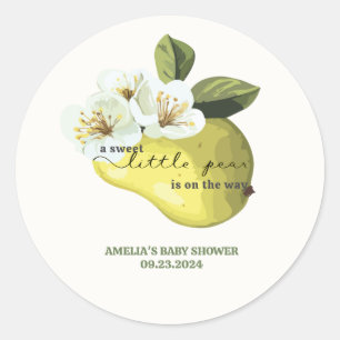 Little Pear is op weg naar fruit thema baby shower Ronde Sticker