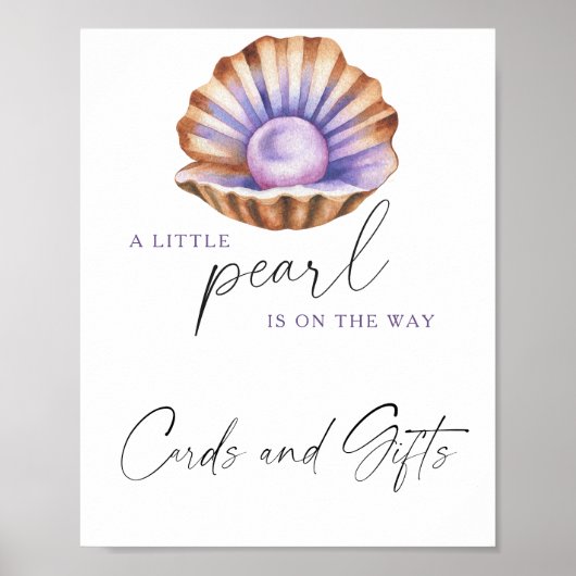 Little Pearl baby shower Cards and gifts Poster (Voorkant)