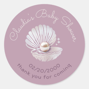 Little Pearl Baby shower Ronde Sticker