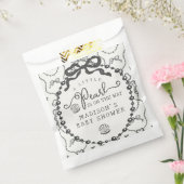 Little Pearl Black Coquette Bow Baby shower Bedankzakje (Gezegeld)