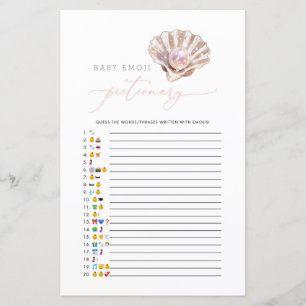 Little Pearl Emoji Pictionary Baby shower spel