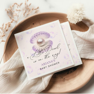 Little Pearl Waterverf Paarse bubbels Baby shower Servet