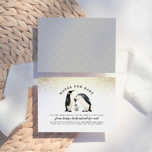 Little Penguin   Boeken van Baby shower voor Baby Informatiekaartje