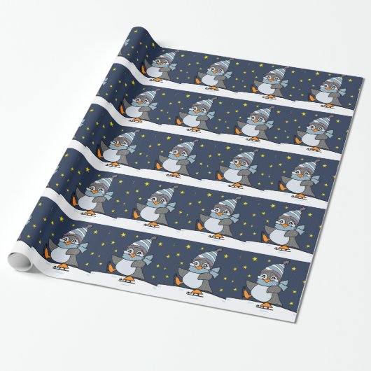 Little Penguin Cadeaupapier (Uitgerold)