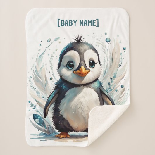 Little Penguin gepersonaliseerd Sherpa Deken (Voorkant)