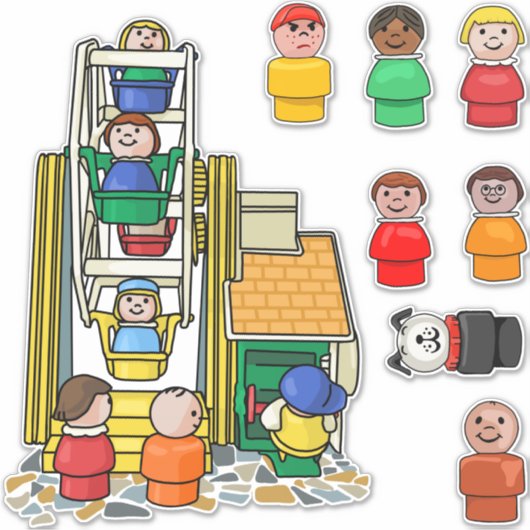 Little People Ferris Wheel Fun Sticker (Voorkant)