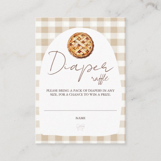 Little Pie Baby shower Luier Raffle Informatiekaartje (Voorkant)