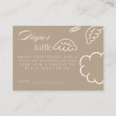 Little Piece of Heaven Beige Diaper Raffle Card Informatiekaartje (Voorkant)