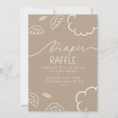 Little Piece of Heaven Beige Diaper Raffle Table Kaart (Voorkant)