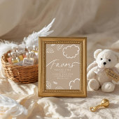 Little Piece of Heaven beige Favors Table Sign Kaart