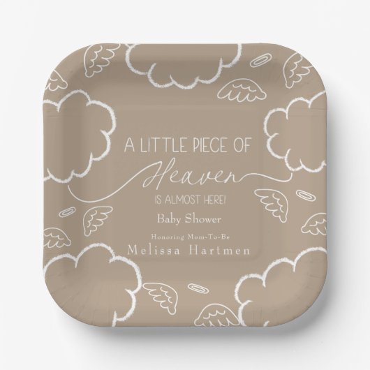 Little Piece of Heaven Beige Papieren Bordje (Voorkant)