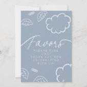 Little Piece of Heaven blue Favors Table Sign Kaart (Voorkant)