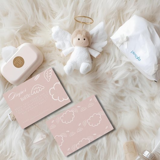 Little Piece of Heaven Pink Diaper Raffle Card Informatiekaartje
