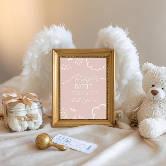 Little Piece of Heaven Pink Diaper Raffle Table Kaart