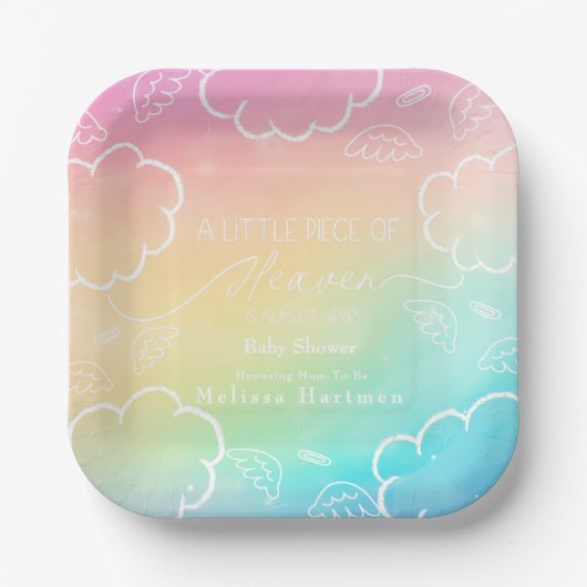Little Piece of Heaven Rainbow Papieren Bordje (Voorkant)