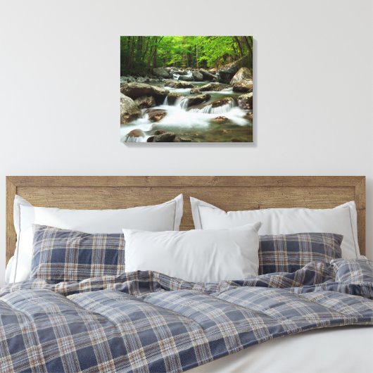 Little Pigeon River van Greenbrier Canvas Afdruk (Insitu (Slaapkamer))