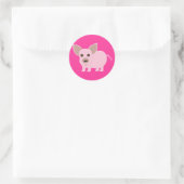 Little Piggie Ronde Sticker (Tas)