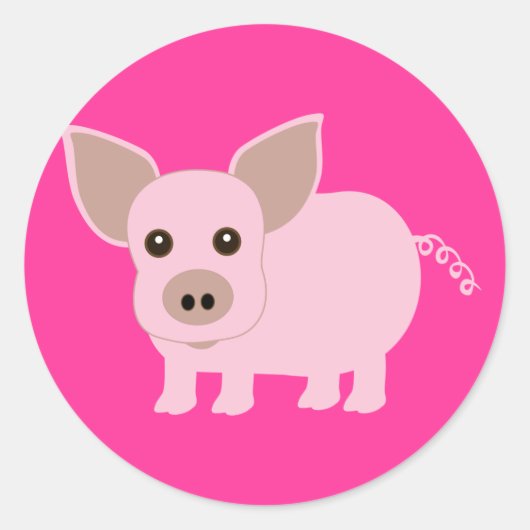 Little Piggie Ronde Sticker (Voorkant)