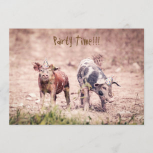 Little Piggy Party Invitation Kaart