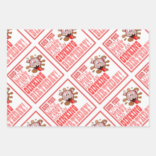 Little Piggy verjaardagsfeestje inpakpapier blad Vel