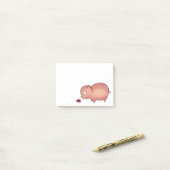 Little Piggy volgt Ladybug Post-it® Notes (Op bureau)