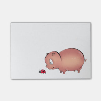 Little Piggy volgt Ladybug Post-it® Notes