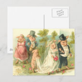 Little Piggy Wedding Briefkaart (Voorkant / Achterkant)