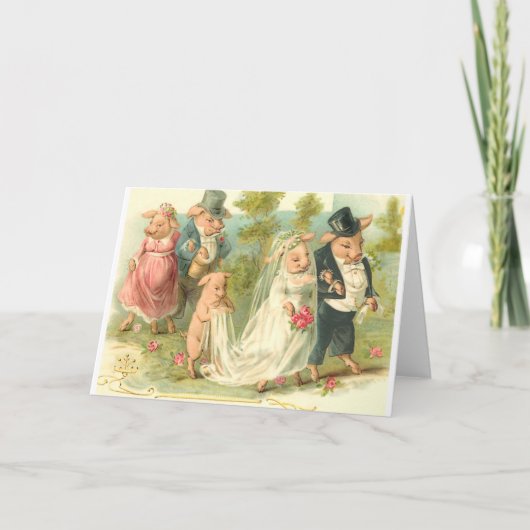 Little Piggy Wedding Kaart (Voorkant)