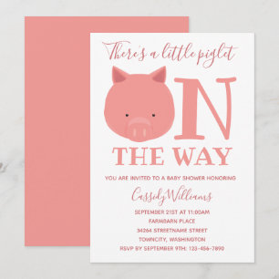 Little Piglet on Way Baby shower Kaart