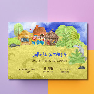 Little Pigs Birthday Invitation Kaart