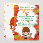 Little Pilgrim Custom Thanksgiving Party Kaart (Voorkant / Achterkant)