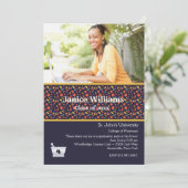 Little Pills Pharmacy Photo Graduation Invitation (Debout devant)