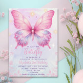Little Pink Butterfly - Girls' Birthday Kaart