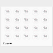 Little Pink en Grey Olifant Sticker Labels (Vel)