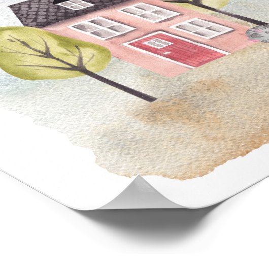 Little Pink House Poster (Hoek)