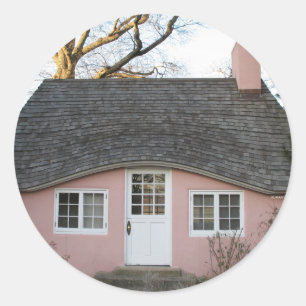 Little Pink House Ronde Sticker