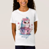 Little Pink Owl Waterverf T-shirt (Voorkant)