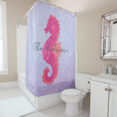 Little Pink Seahorse Douchegordijn (In situ)