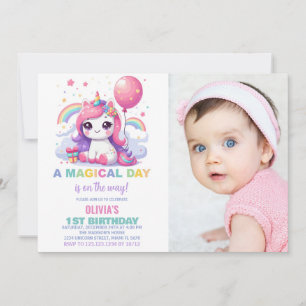 Little Pink Unicorn Invitations Anniversaire avec