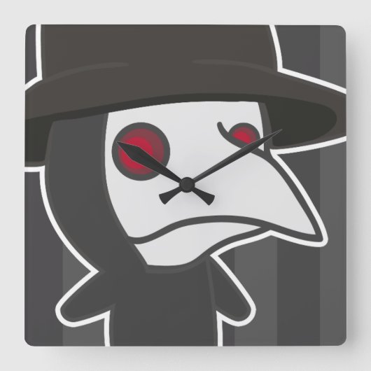 Little Plague Doctor Vierkante Klok (Voorkant)