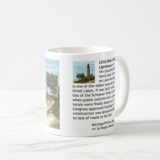 Little Point Sable Lighthouse Michigan Coffee Mok (Voorkant rechts)