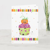 Little Pompoen Cupcake Halloween Wenskaart Kaart (Voorkant)