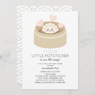 Little Potsticker Baby shower Invitation Kaart