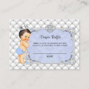 Little Prince Baby Blue Diaper Raffle Ticket Informatiekaartje