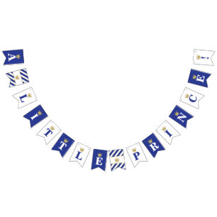 Little Prince Baby shower Banner, Royal Blue Vlaggetjes