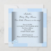 Little Prince Baby shower Boy Patchwork Blue Kaart (Achterkant)