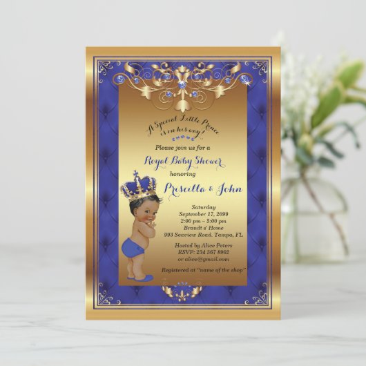 Little Prince Baby shower Invitation beroemd gemaa Kaart (Staand voorkant)