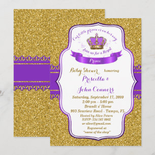 Little Prince Baby shower Invitation, gouden, paar Kaart